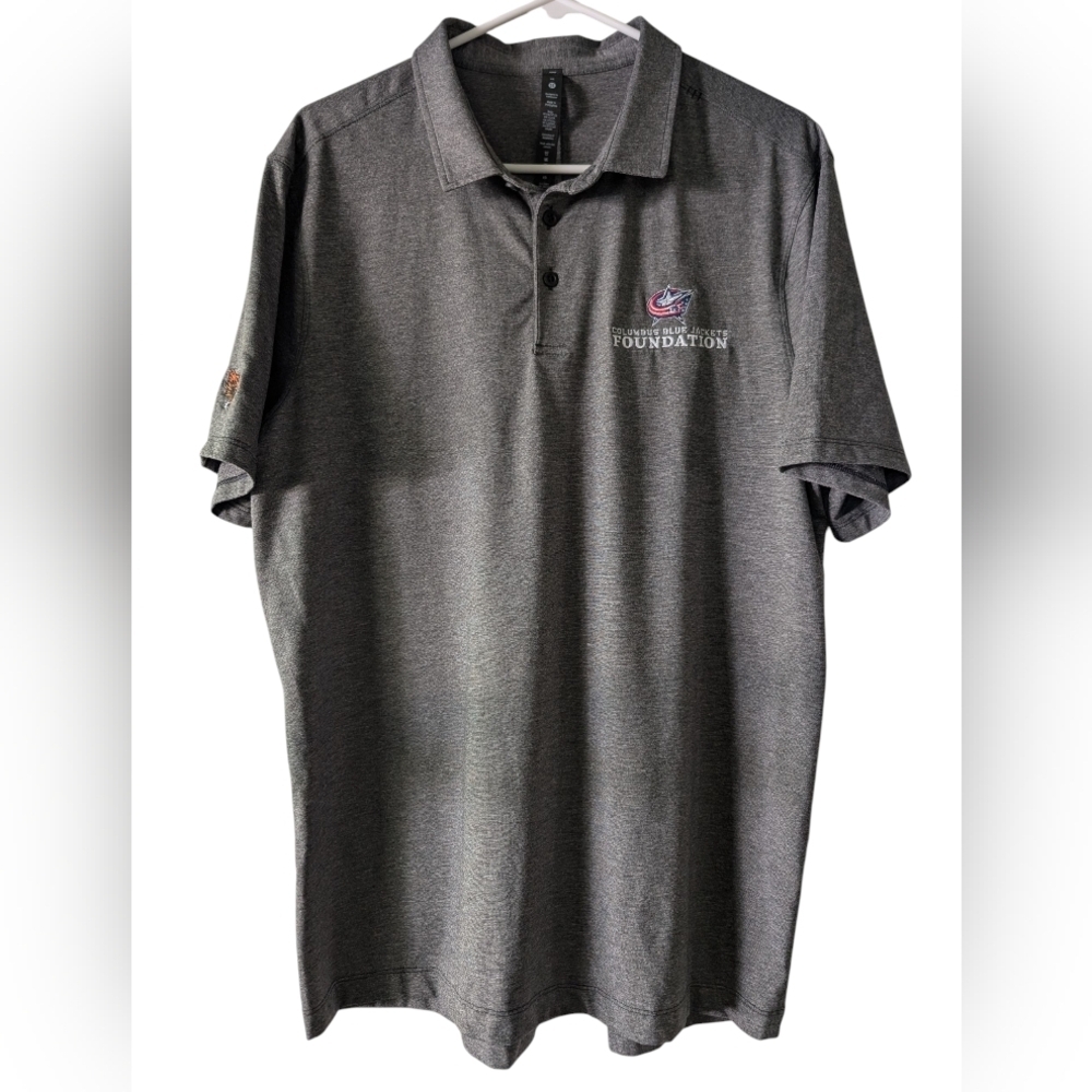Lululemon Charcoal Polo Shirt Columbus Blue Jackets Foundation. XL NWOT